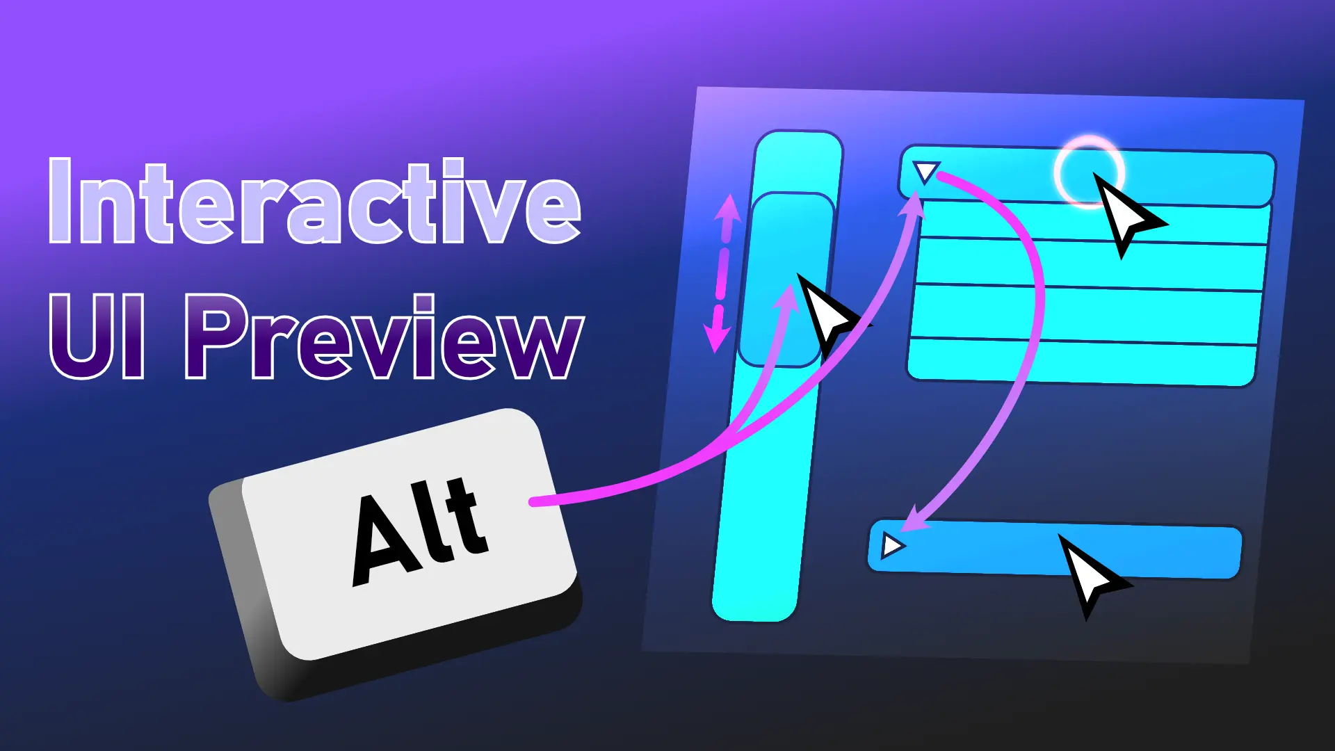 Interactive UI Preview cover showing the Alt key, a scrollbar, and collapsible controls